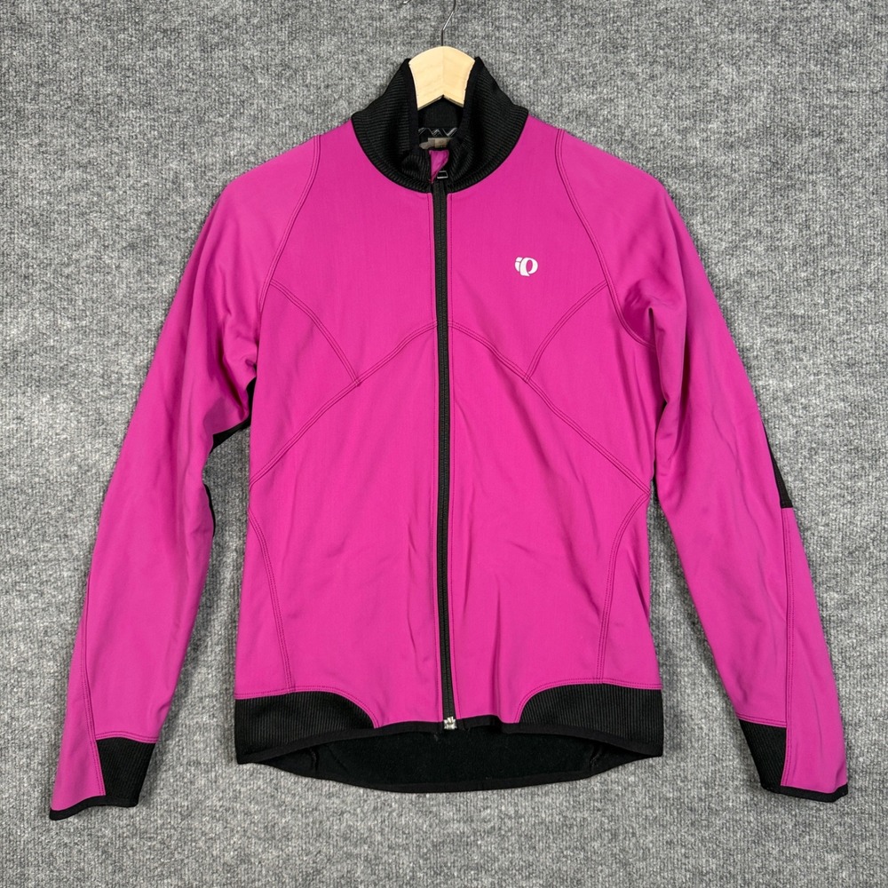 Pearl‎ Izumi Small Cycling Jacket Pink Black Elite Softshell Full Zip Colorblock